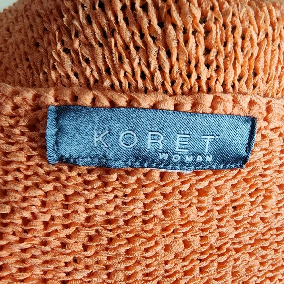 Koret Woman Short Sleeve Knit Blouse Orange Multicolor Plus Size XXL - Picture 9 of 11
